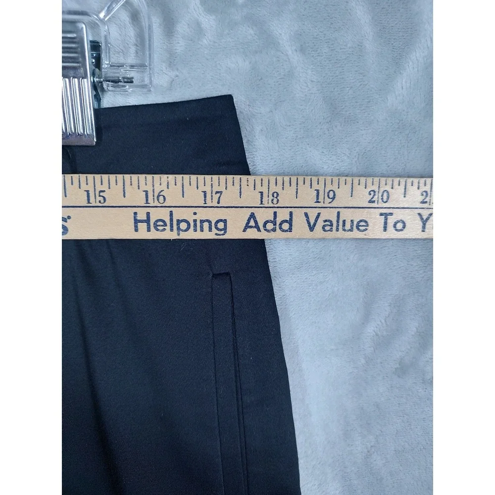Loft Womens Black Cropped Straight Leg Career Trousers Pants Size 10‎ Stretch